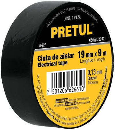 Cinta de Aislar 9m Negra Pretul